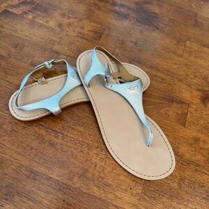 Coach Cheyanne Silver Leather Thong Sandals size 11